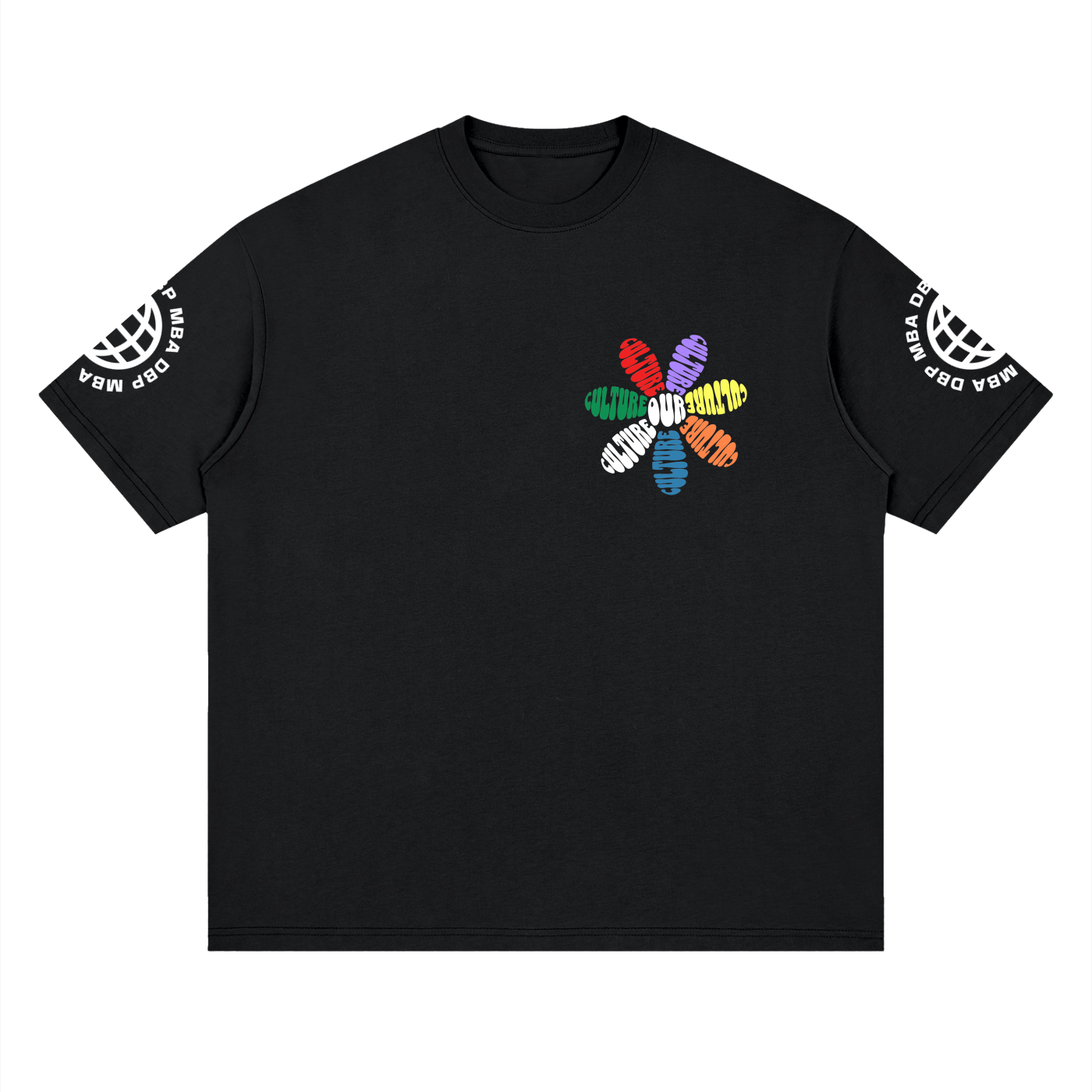 Our Culture Flower Print Streetwear Loose Drop Shoulder T-Shirt
