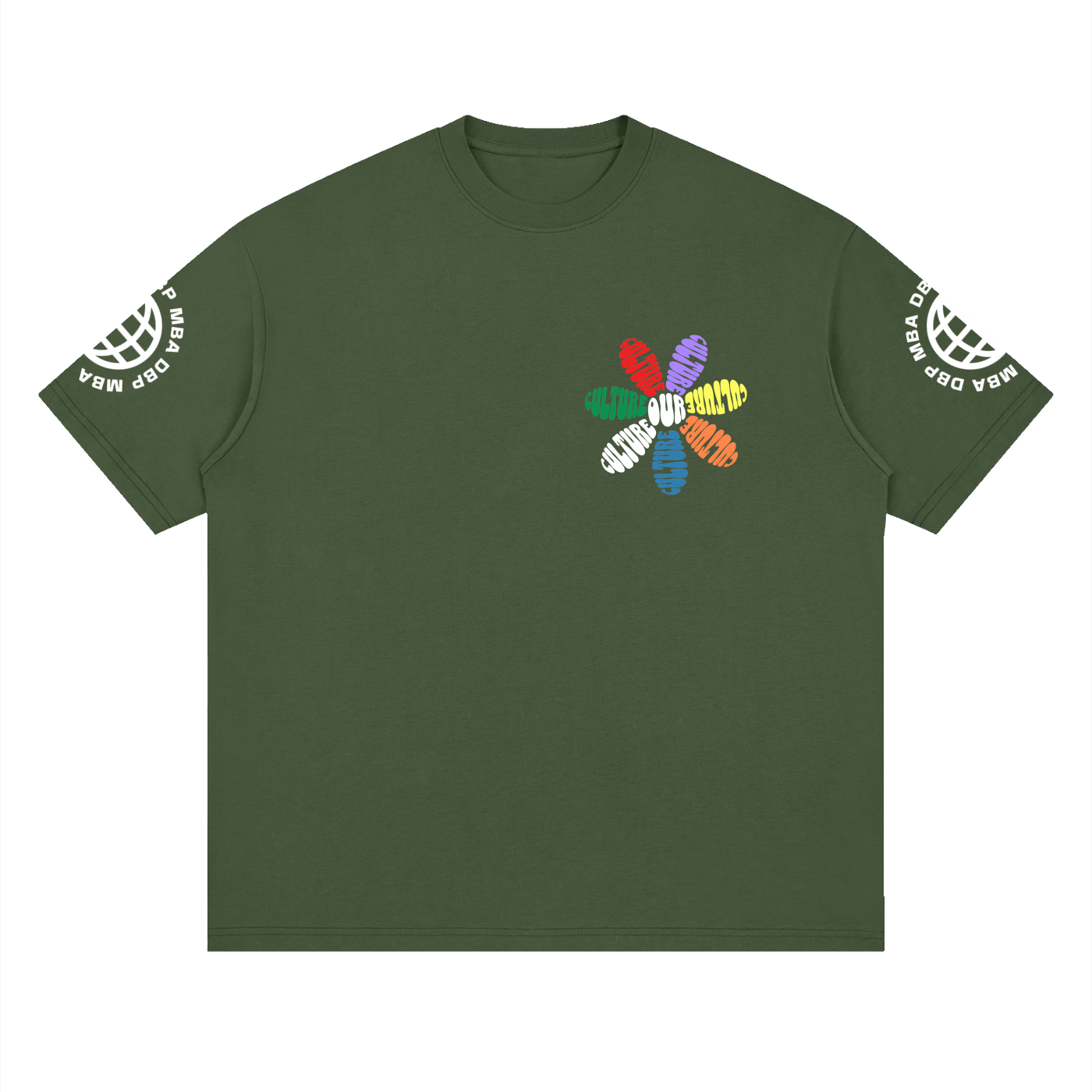 Our Culture Flower Print Streetwear Loose Drop Shoulder T-Shirt
