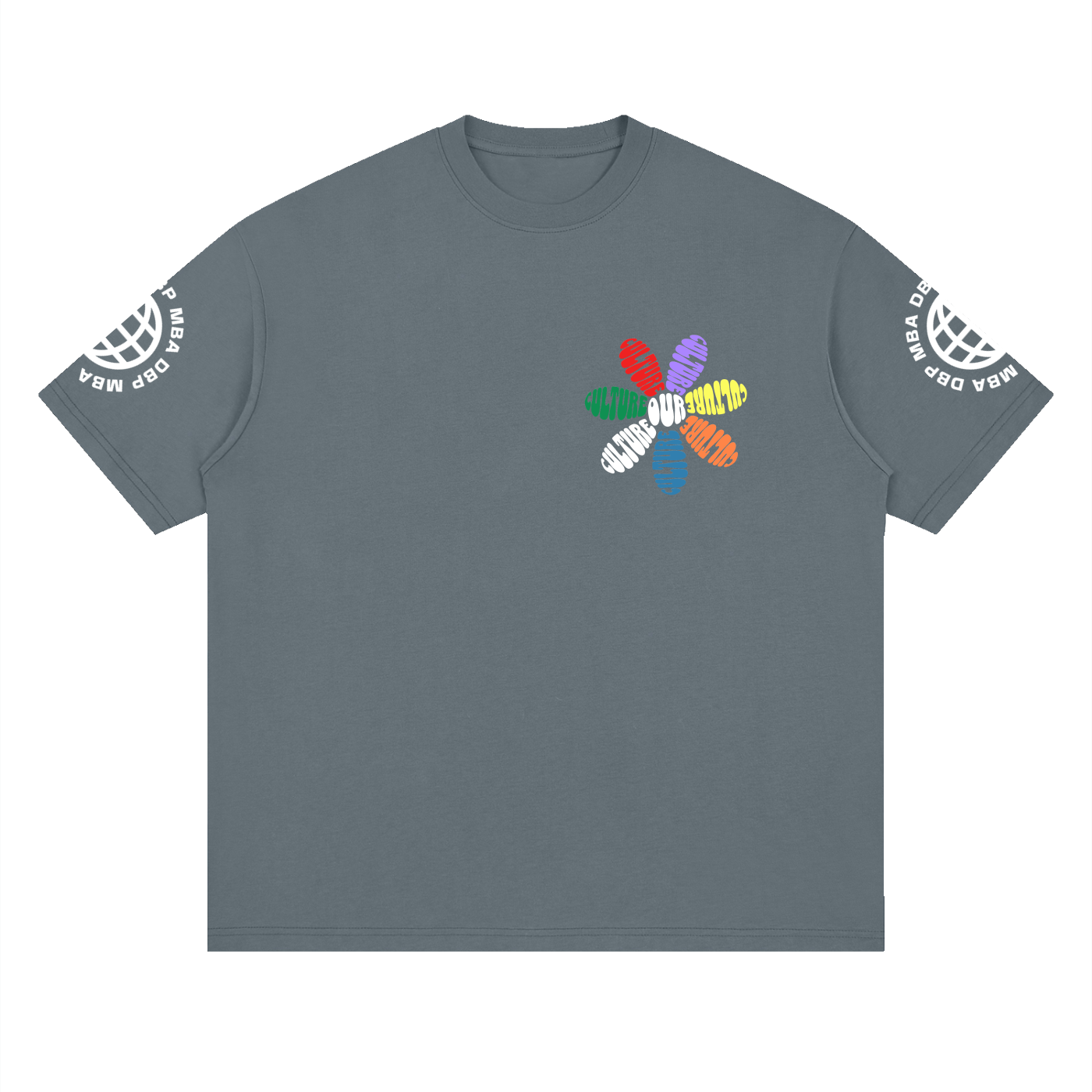 Our Culture Flower Print Streetwear Loose Drop Shoulder T-Shirt